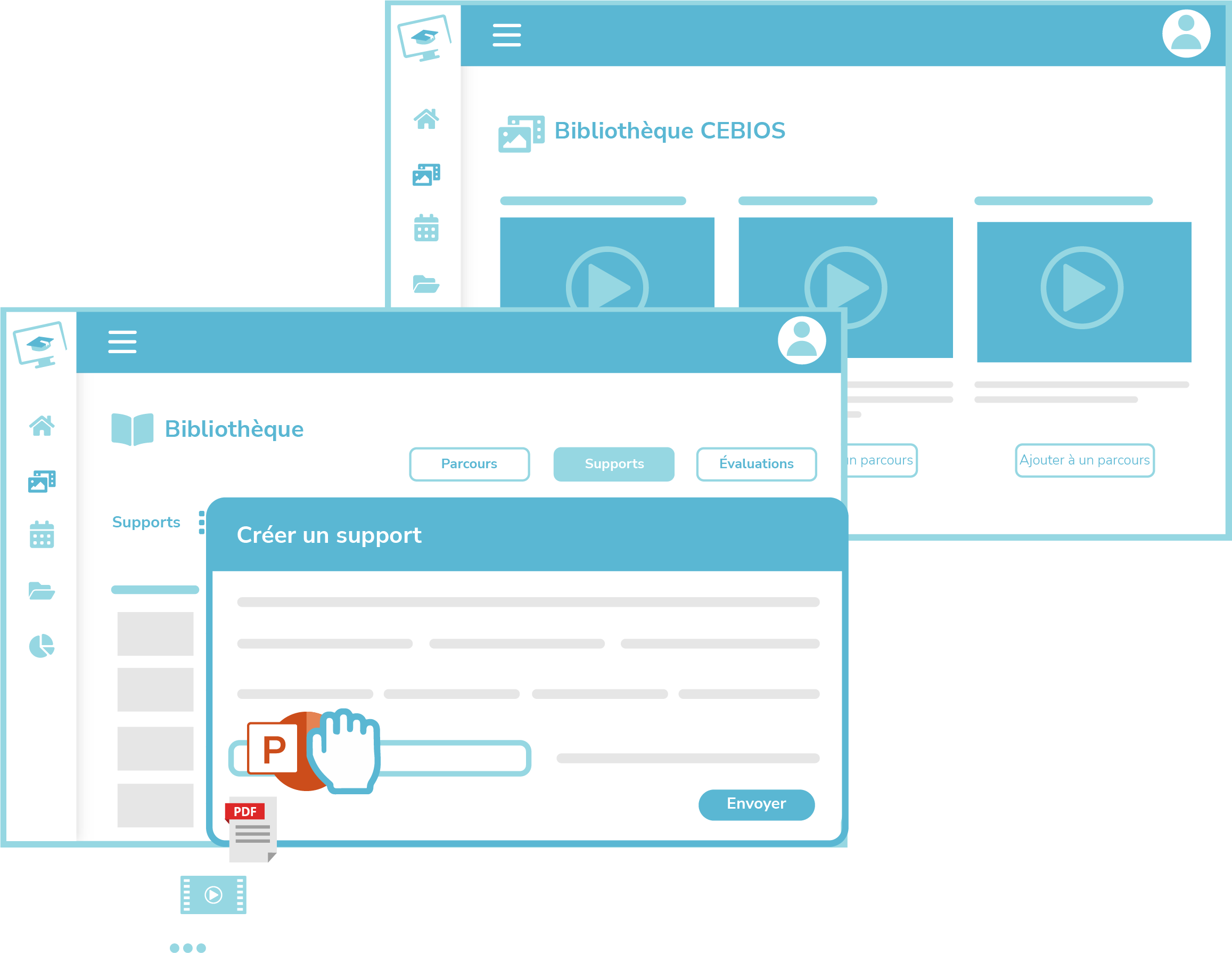 Interface de la plateforme Cebios LMS - Gestion de formation en ligne